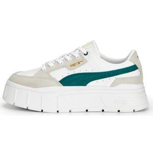NWT Puma Mayze Stack Cord Women's Sneakers - White/Beige/Aqua - 39210302